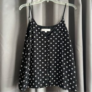 Ann Taylor Loft black and white printed camisole.